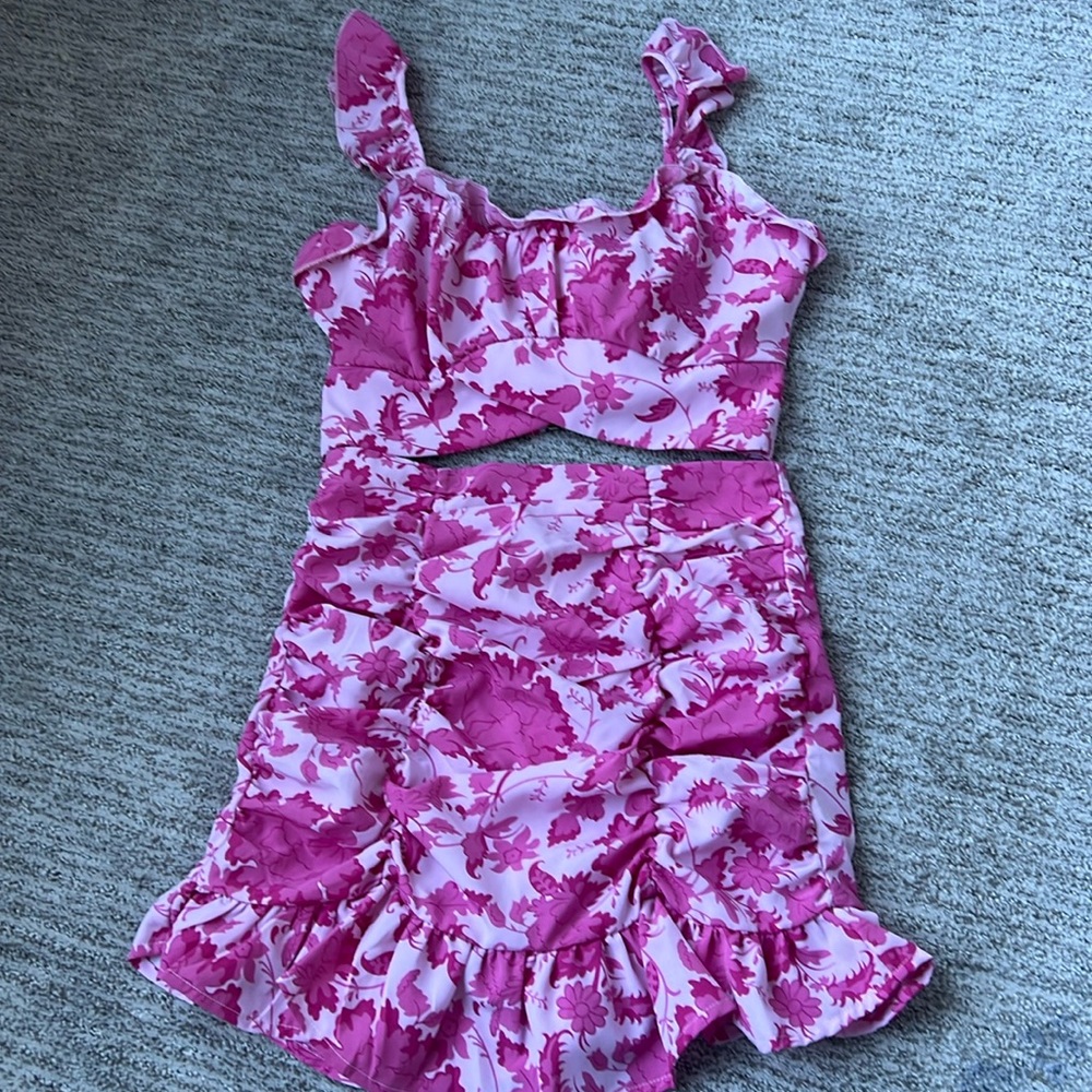 Pink floral 2 piece